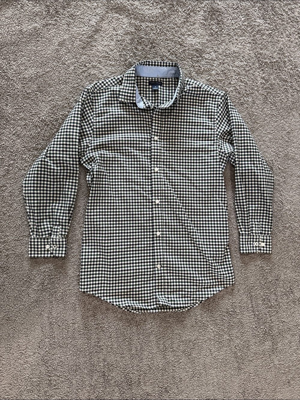 Tommy Hilfiger Black and White Gingham Button-Down Shirt